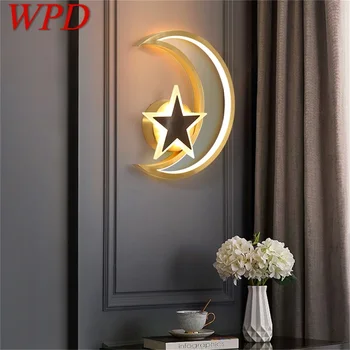 WPD Скандинавские настенные светильники Латунные бра Современная креативная светодиодная лампа Moon Star для дома
