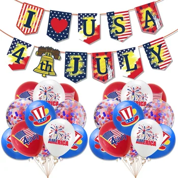 Тематический набор воздушных шаров для вечеринки в честь Дня независимости, Баннер 