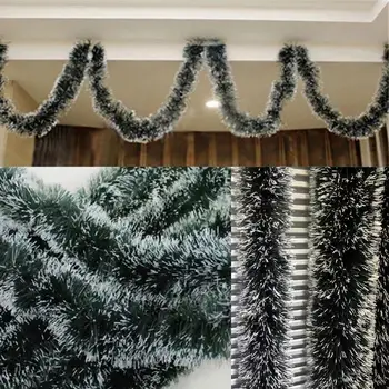 Рождественская подвесная лента длиной 2 м, Мишура, Гирлянда, Рождественская Елка, Украшение для домашнего двора, Рождественский Кулон