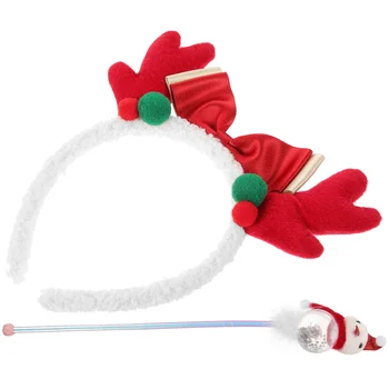 Рождественские обручи для волос, тематические повязки на голову, галстуки, Рождественский олений рог, Пластиковая ролевая заколка для волос, Милые головные уборы