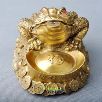 Талисман Ванцай светло-медный слиток украшения из жабы золотая куча bonanza Jicai feng shui украшения для гостиной Статуя искусства