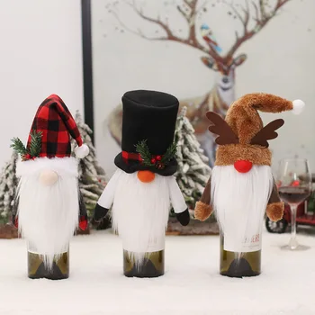 Рождественские принадлежности Остроконечная шляпа в европейском и американском стиле, цилиндр, Безликая кукла, набор бутылок вина, набор шампанского Elk Home