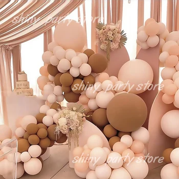 Свадебные украшения воздушными шарами старшего ретро-цвета воздушный шар 10/12 дюймов Абрикосово-кофейный латексный шар на день рождения Арка Фон