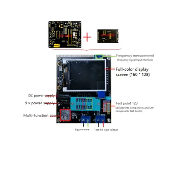 ЖК-дисплей GM328A Транзисторно-диодный тестер, измеритель емкости ESR, измеритель частоты напряжения, ШИМ для комплекта генератора прямоугольных волн (A)