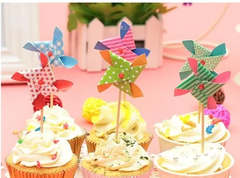 3D Ветряная мельница, топперы для кексов, вечеринка для девочек, детский свадебный душ, день рождения, декор для свадебного торта в лесу