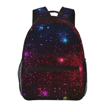 Женский мужской рюкзак с абстрактными дискотечными огнями, дорожная женская сумка, мужской рюкзак для ноутбука, сумка для книг