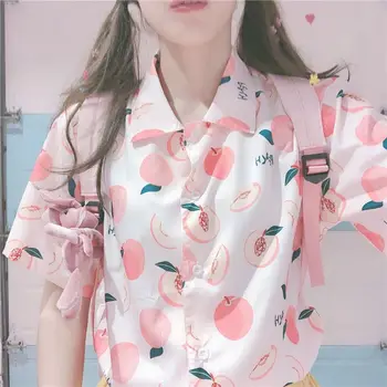 Футболки печать футболки летние женские свободные блузки милые топы для подростков с коротким рукавом эстетическая одежда винтажная корейская мода