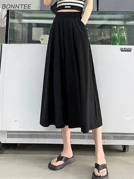 Широкие брюки, женские свободные брюки длиной до икр, Корейский стиль, Повседневный Летний Простой Универсальный темперамент, женская мода Ulzzang Vintage