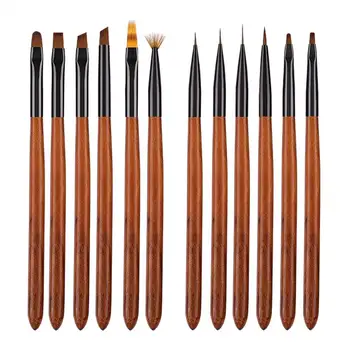 Легкая ручка для рисования ногтей Держатель ручки из сандалового дерева Дизайн ногтей Прочная ручка для размашистого рисования ногтей Вытягивающая линию