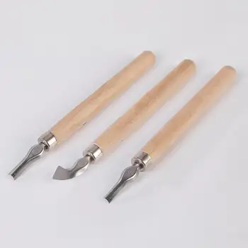 6шт Набор инструментов для резьбы по дереву Деревообрабатывающий нож Ручной инструмент для пилинга DIY для базовой детальной резьбы по дереву