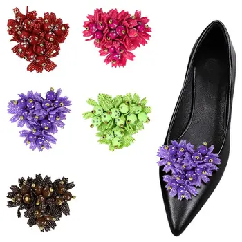 2шт Новых аксессуаров на высоком каблуке с цветами, блестящие Декоративные зажимы, украшения для обуви, заколки, украшения для обуви, очаровательная пряжка