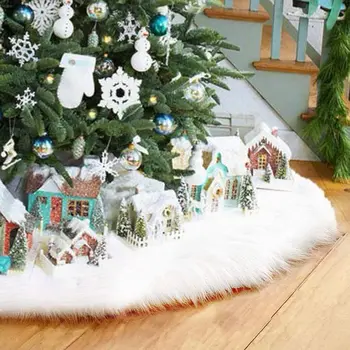 Юбка для рождественской елки из искусственного меха, праздничные украшения, домашняя вечеринка