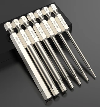 Длина 50 мм Шестигранные отвертки с шестигранной головкой для электродрели Диаметр хвостовика 1/4 (6,35 мм) Магнитная сталь S2