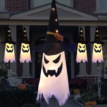 Светодиодные фонари для украшения Хэллоуина, мигающие огни, звездный призрачный фестиваль Хэллоуина, волшебник одевалки, призрачные гирлянды