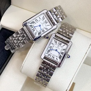 Новое поступление, кварцевые Классические женские часы с простым квадратным циферблатом, Элегантное серебро из нержавеющей стали, роскошные наручные часы для леди
