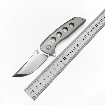Модный Складной нож Hokkaido с Титановой ручкой, обработанной пескоструйной обработкой, Острое Лезвие M390, Уличное Снаряжение, Инструменты для выживания, Карманный EDC
