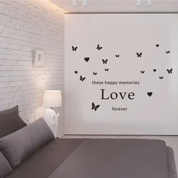 Наклейка с бабочкой на День Святого Валентина, Гостиная, спальня, Резные наклейки на стену # 50 г