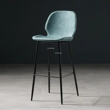 Современный креативный барный стул с высокой спинкой, Кухня Nordic Home, Барные стулья, Минималистичный Золотой / черный Железный стул, Барная мебель