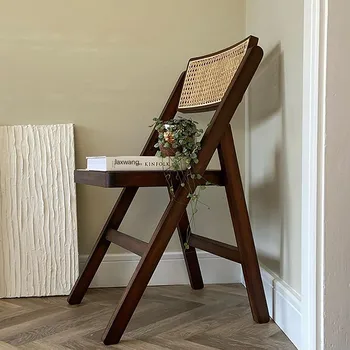 Обеденный стул Nordic из массива Дерева, Кухонный Ротанговый стул Doe, Дизайнерские Складные Стулья, Обеденные Стулья для дома, Мебель для дома