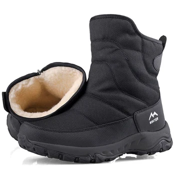 Мужские ботинки, супер теплые зимние ботинки Chaussure Homme 2023, новая повседневная водонепроницаемая зимняя обувь, мужская рабочая зимняя обувь размера плюс 46