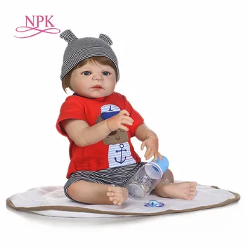 NPK Reborn baby boy куклы 22-дюймовые с полным силиконовым корпусом reborn babies настоящие спящие новорожденные игрушки для детей подарочные коробки