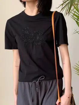 Новинка 2023 года, летняя женская футболка с круглым вырезом и буквами, хай-стрит, модная офисная женская повседневная уличная одежда унисекс