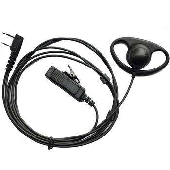 10ШТ Наушник Для Kenwood 2 Контакта Двусторонней Радиогарнитуры D Earhook PPT И Микрофон Для Walkie Talkie Для Baofeng UV-5R