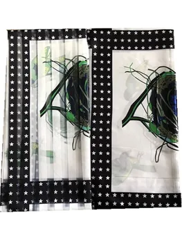 3 + 3 Ярда / комплект высококачественной атласной шелковой ткани в ганском стиле с лентой из органзы и материалами для шитья в африканском восковом стиле. N161