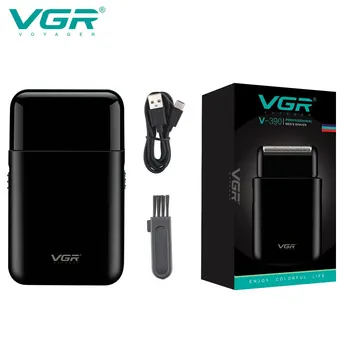 Электробритва VGR Профессиональная бритва Портативный мини-станок для бритья USB-зарядка Триммер для бороды для мужчин V 390