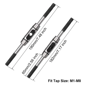 Ручка разводного гаечного ключа для метрических метчиков M1-M8, ручной инструмент для нарезания резьбы с расширителем, корпус для литья под давлением