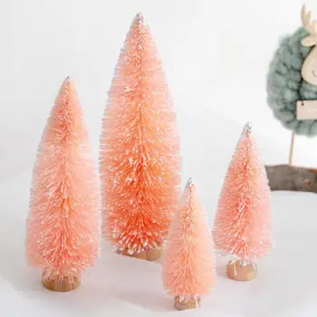 Практичная флокированная рождественская елка Тонкой работы, красивая и надежная флокированная мини-рождественская елка золотистого цвета