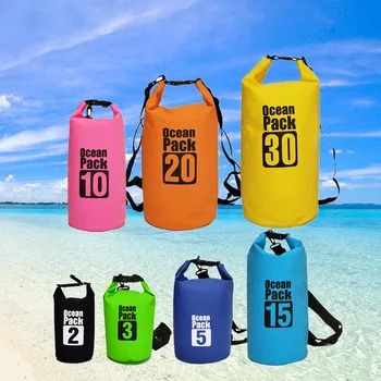2Л/5Л/ 10Л 20Л Водонепроницаемая сумка из ПВХ для дайвинга на открытом воздухе, Компрессионный рюкзак для хранения, Водонепроницаемый Рюкзак для мужчин и женщин, плавание, Рафтинг, Каяк