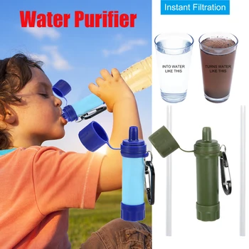 Очиститель воды на открытом воздухе, инструменты для фильтрации питьевой воды в дикой природе, инструменты для выживания в кемпинге, Фильтр для очистки воды с соломинкой
