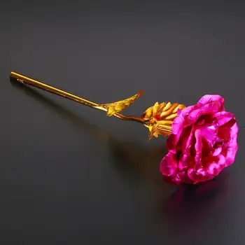 Цветок Розы из 24-каратного золота, искусственные цветы, Вечная роза с подставкой, Вечная любовь в коробке, подарок на День рождения, День Святого Валентина для девочек