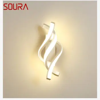 Современный настенный светильник SOURA, белое светодиодное винтажное бра, креативный дизайн одежды для дома, гостиной, спальни, Декоративный