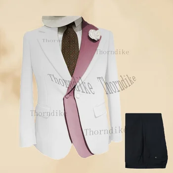 Торндайк 2022 Новый мужской костюм-двойка, Двубортный приталенный пиджак для свадебной вечеринки (куртка + брюки)