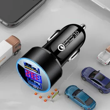 Автомобильное Зарядное Устройство Светодиодный Дисплей Вольтметр 3.1A Двойной USB Для Зарядного Устройства Для Телефона Автомобильный Прикуриватель Адаптер Питания Розетка Разветвитель Для 12V