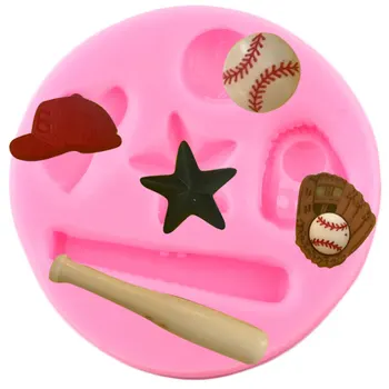 Бейсбольная шляпа Силиконовая форма для детского дня рождения, топпер для кексов, инструменты для украшения торта, шоколадные конфеты, формы из полимерной глины