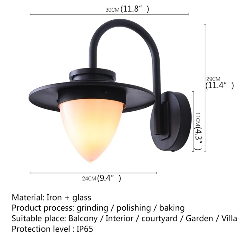 · Уличный настенный светильник BUNNY Классические бра Водонепроницаемый IP65 домашний светодиодный светильник для виллы на крыльце 5