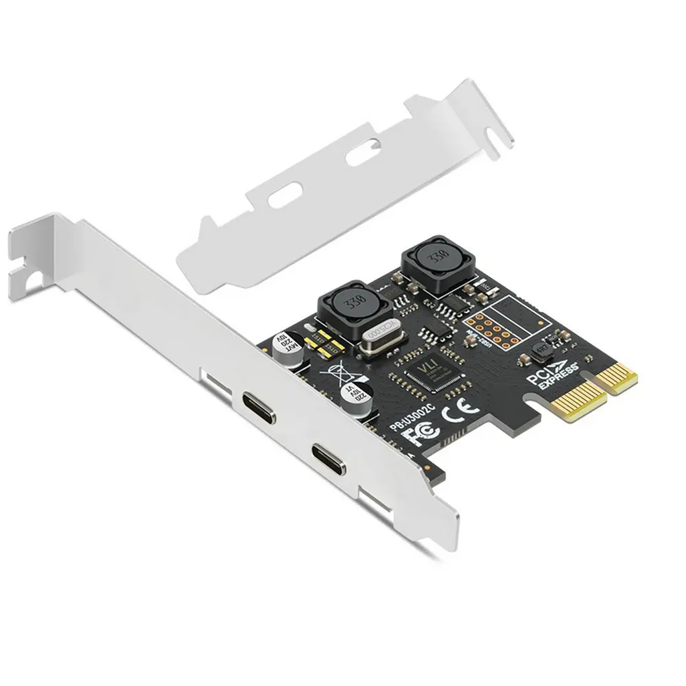 Адаптер USB 3.0 PCI-E для карты расширения Type-C, 2 порта USB 3 для карты адаптера PCIE PCI Express 0