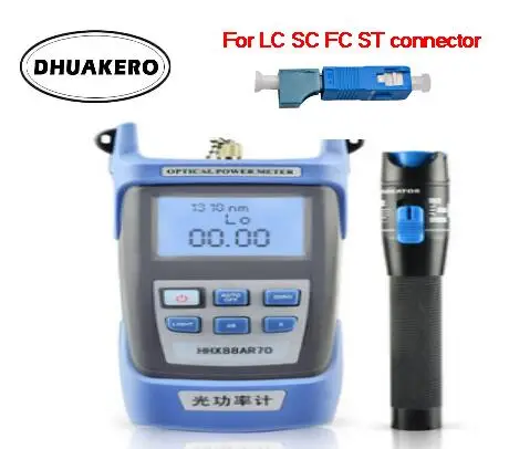 бесплатная доставка AB18D FTTH Волоконно-оптический Измеритель мощности-70 + 10 дБм 2 в 1 1 МВт VFL для разъемов LC/FC/SC/ST с адаптером LC/SC 0