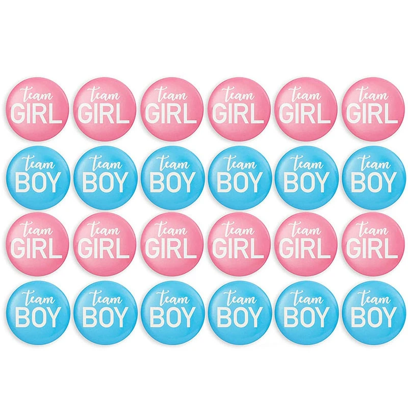 Булавка с кнопкой для определения пола -24 штуки, аксессуары для значков для девочек или мальчиков из команды, принадлежности для душа ребенка, избранное для вечеринок 0