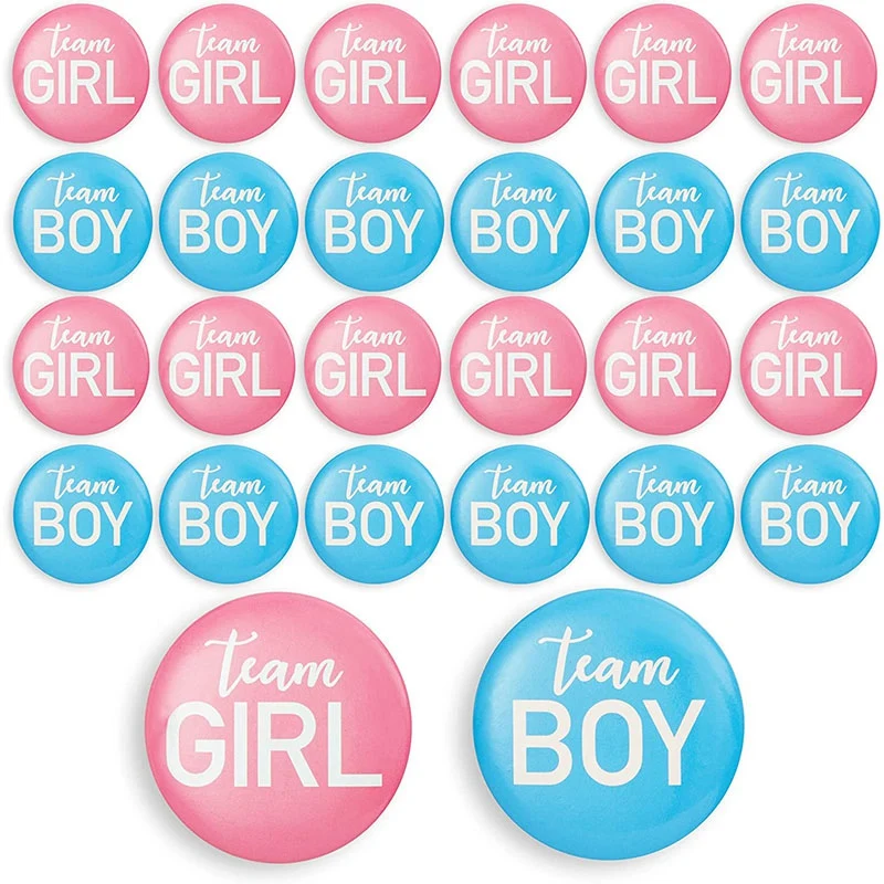 Булавка с кнопкой для определения пола -24 штуки, аксессуары для значков для девочек или мальчиков из команды, принадлежности для душа ребенка, избранное для вечеринок 5