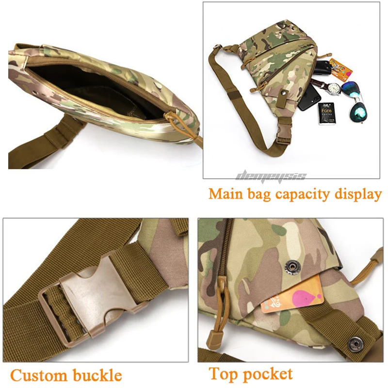 Водонепроницаемая военная Тактическая нагрудная сумка Спортивная сумка для пеших прогулок на открытом воздухе, сумка через плечо для охоты, сумка для кемпинга, Универсальные Спортивные пакеты 5