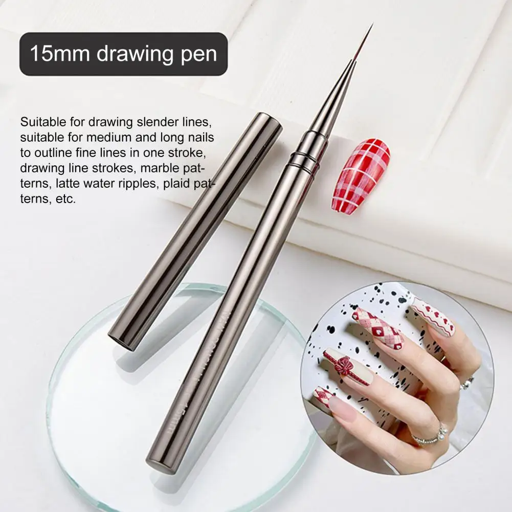 Красивая ручка для рисования ногтей с мягкой нейлоновой щетиной, гладкая ручка для подводки ногтей, кисть для подводки ногтей 5