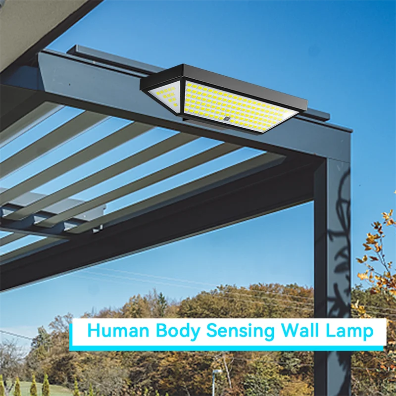 Наружный солнечный настенный прожектор SAMAN, Индукция человеческого тела с дистанционным управлением, Водонепроницаемый IP65 светодиодный светильник для внутреннего двора 2