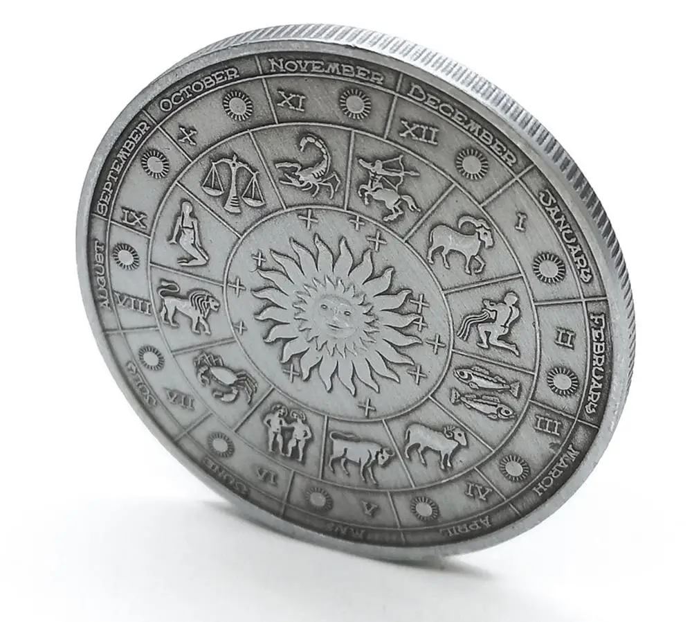 Новая Сувенирная Монета с 12 Созвездиями, Западная Астрология, Коллекционные Памятные Монеты С Тиснением, Праздничные Подарки 1