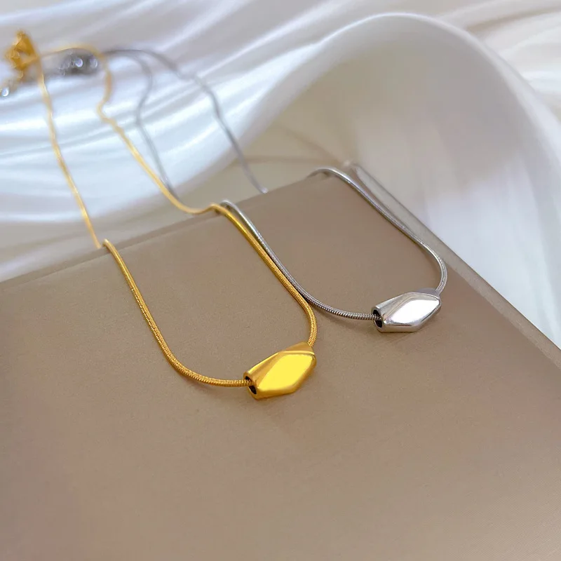 Ожерелье с геометрическим кулоном из нержавеющей стали LISM 316L для женщин, новая модная цепочка для ключиц для девочек, украшения для вечеринки, дня рождения 0