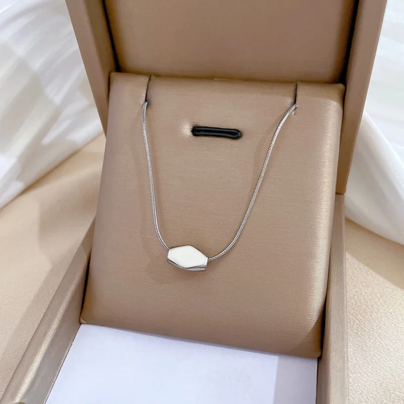 Ожерелье с геометрическим кулоном из нержавеющей стали LISM 316L для женщин, новая модная цепочка для ключиц для девочек, украшения для вечеринки, дня рождения 1
