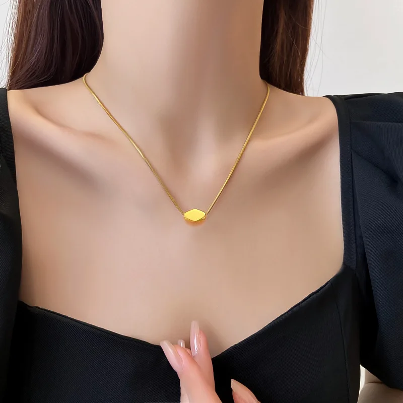 Ожерелье с геометрическим кулоном из нержавеющей стали LISM 316L для женщин, новая модная цепочка для ключиц для девочек, украшения для вечеринки, дня рождения 2